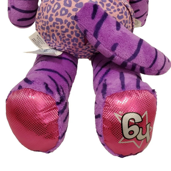 Build A Bear Honey Girls HG Teegan Plush Purple Tiger Cat Stuffed Animal 21" - Picture 5 of 6